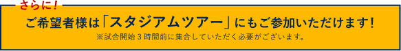 ご希望者様にはスタジアムツアーにもご参加いただけます
