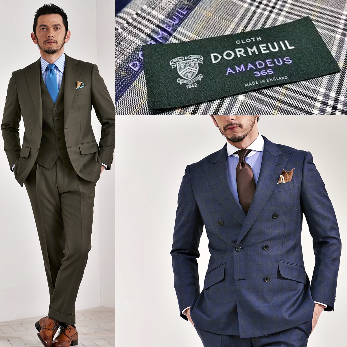 【DORMEUIL】ドーメル　イギリス製　スーツ　セットアップ　ストライプ　原宿