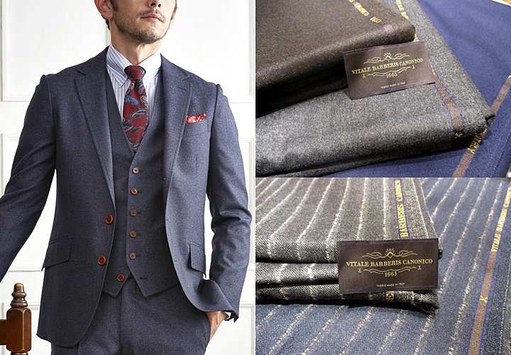 Vitale Barberis Canonico フランネルスーツ