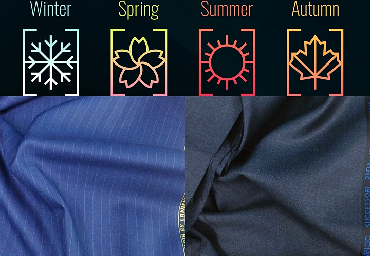 スーツの裏地,季節にも関わる外観性