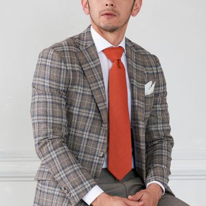 A5新品未使用！最高級ロロピアーナ！ブラウン系チェック柄シングルスーツ A5新品未使用！最高級ロロピアーナ！ブラウン系チェック柄シングル