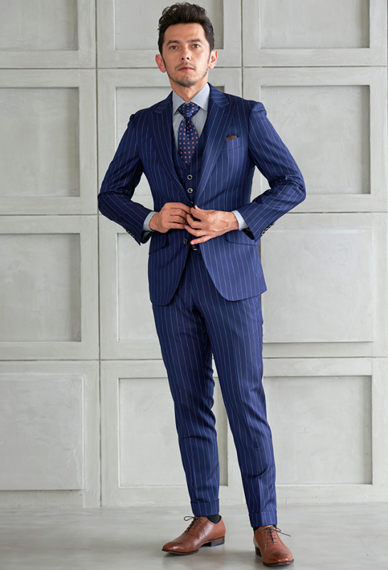 DORMEUIL モヘヤウール ネイビースーツ