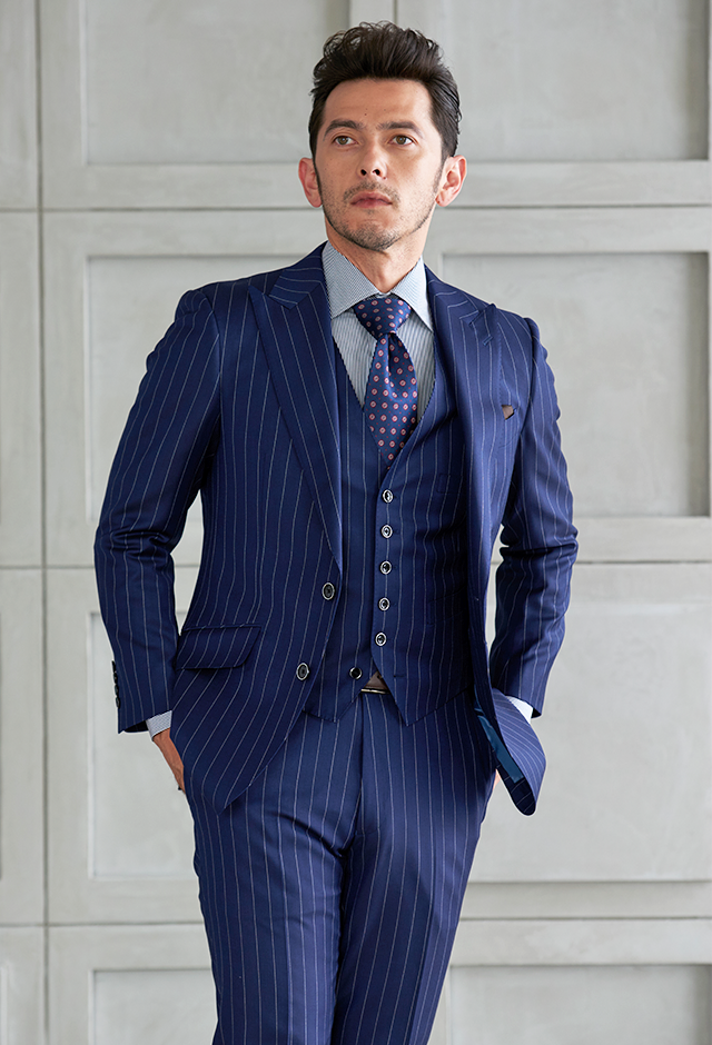 DORMEUIL ドーメル　ヴィンテージセットアップ　ストライプ　ワイド