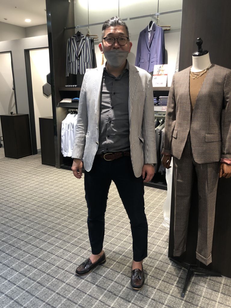 【美品】銀座グローバルスタイル 大きいサイズ セットアップ スーツ BB7 オシャレで伸縮性が高くシワになりづらい最高の一着【銀座本店 新館