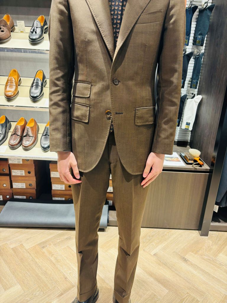 銀座グローバルスタイル ダブルブレストスーツ ブラウン ダブル