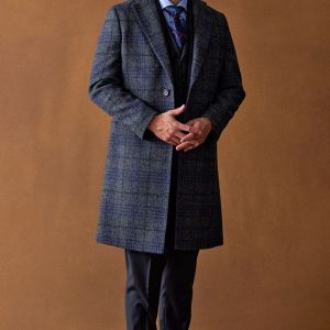 美品　23区　FOX BROTHERS グレンチェック　　ダブルチェスターコート 美品 23区 FOX BROTHERS グレンチェック ダブルチェスターコート