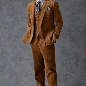 DUCA VISCONTI ドゥカ・ヴィスコンティ　ネイビー スーツ 46 Double Breasted Duca Visconti Navy Stretch Corduroy Suit