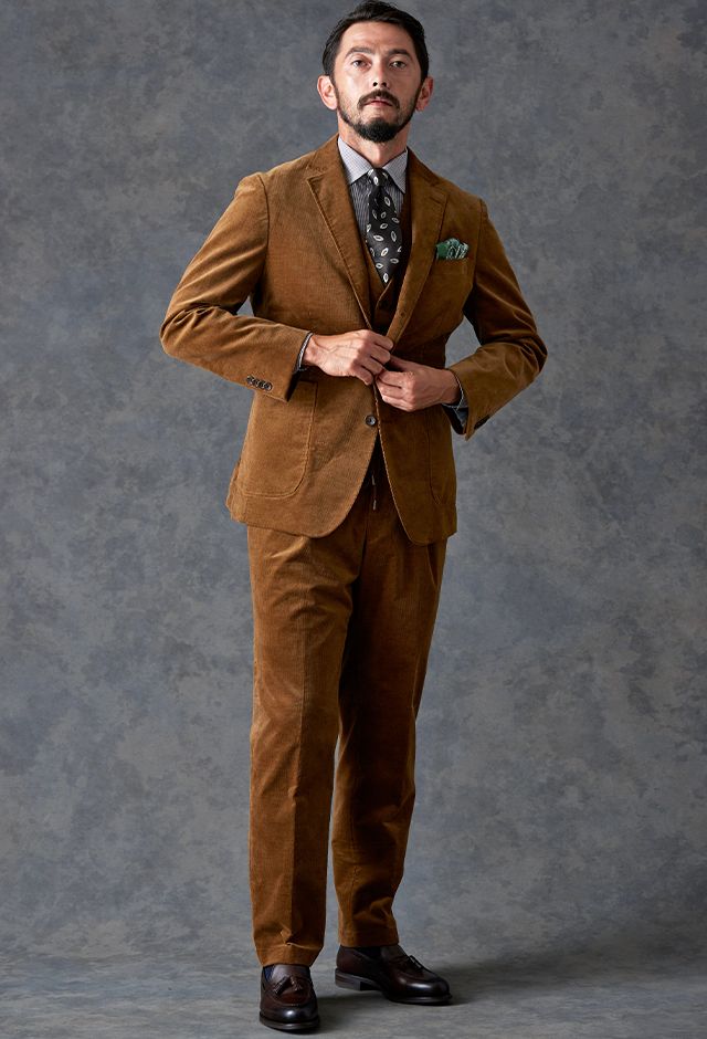 ブラウンスーツ・無地のコーディネート（DUCA VISCONTI）｜8130