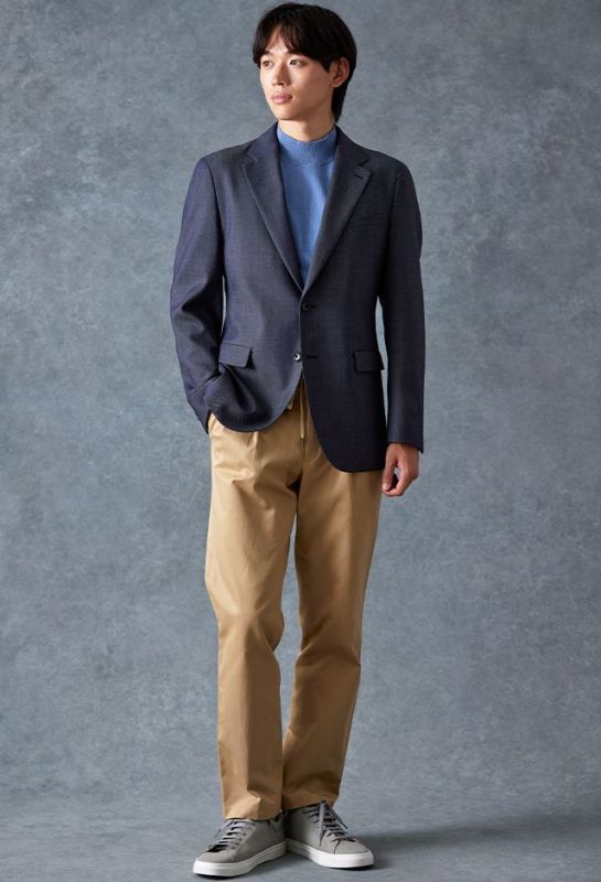 スーツセレクト　カノニコ生地　super120's ネイビー　チェック柄　AB7 スーツセレクト カノニコ生地 super120's ネイビー チェック柄 AB7