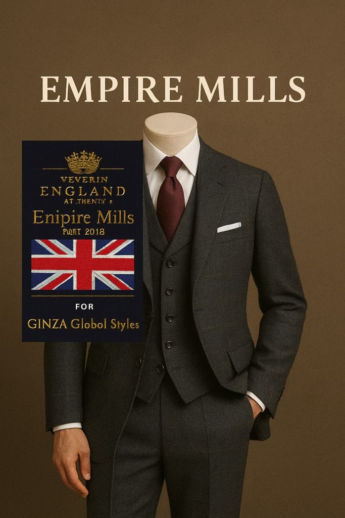 【早い者勝ち❗️】美品　イギリス生地　エンパイアミルズ　オーダースーツ　ネイビー 早い者勝ち❗️】美品 イギリス生地 エンパイアミルズ オーダースーツ