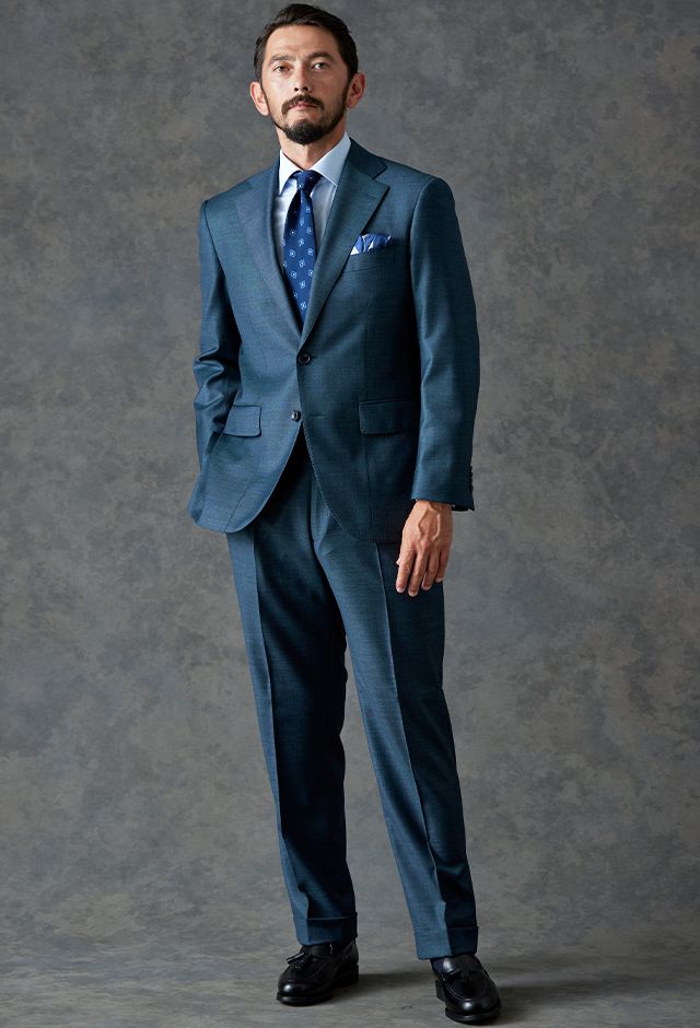 オーダースーツ モスグリーン グリーン・カーキスーツ・無地のコーディネート（DORMEUIL