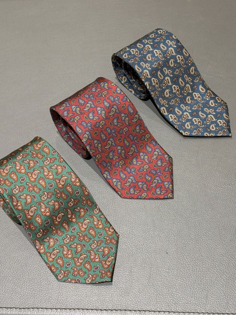 イタリア製 Global Style ペイズリー柄 高級ネクタイ ペイズリー柄