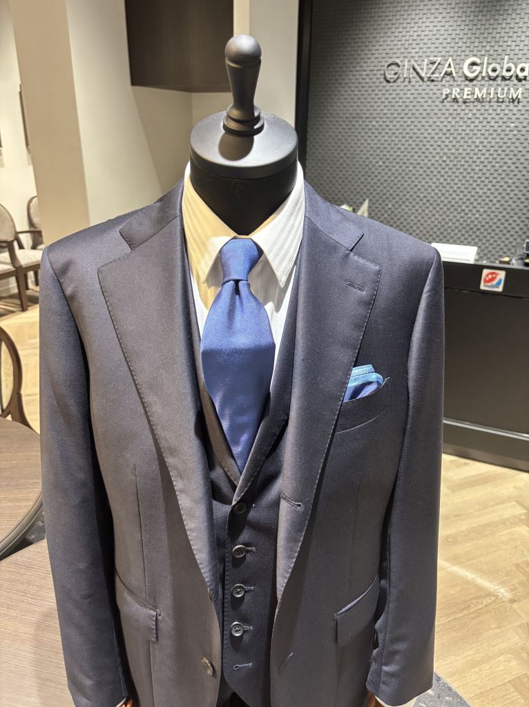 新品相当❗️高級オーダースーツglobal銀座スタイルイタリア生地ネイビー　L Cloth Ermenegildo Zegna 2025AW｜オーダースーツならGlobal Style