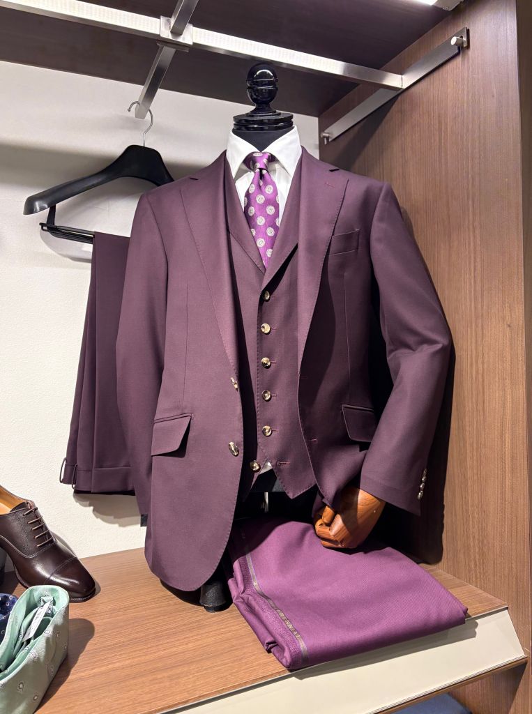 海さま専用 紫&カーキ　global style スーツ 紫　ビジネススーツ 海さま専用 紫&カーキ global style スーツ 紫 ビジネススーツ 海さま