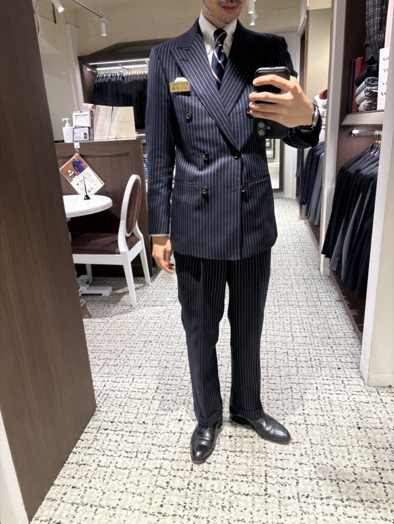 美品）グローバルスタイル 2パンツ ダブルスーツ 大人の品格を上げる！ダブルスーツの魅力とは？【大阪本町店